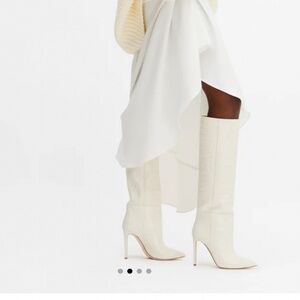 Paris Texas Croc-embossed leather boots